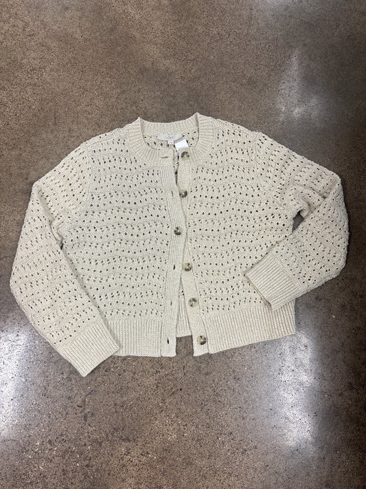 Sweater Cardigan By Loft In Gold, Size:Xl