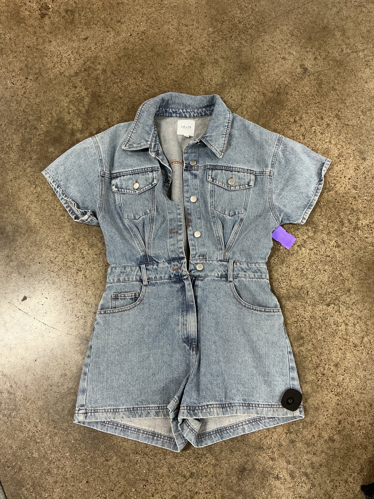 Romper By Le Lis In Blue Denim, Size:M