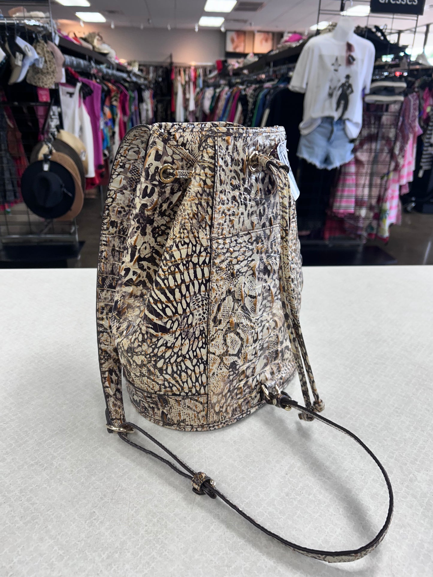 Backpack Designer By Brahmin In Animal Print, Size:Medium