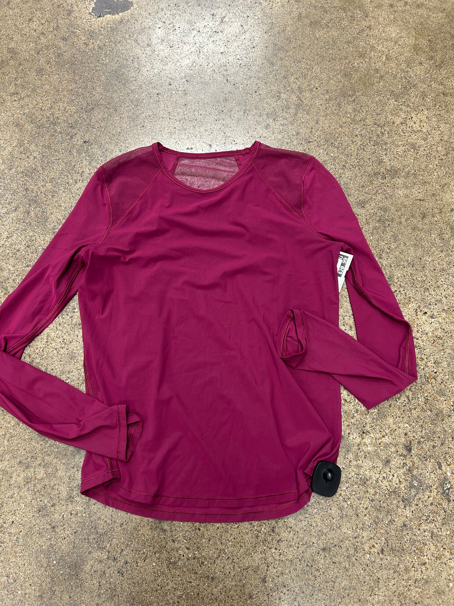 Athletic Top Ls Crewneck By Lululemon In Maroon, Size:6