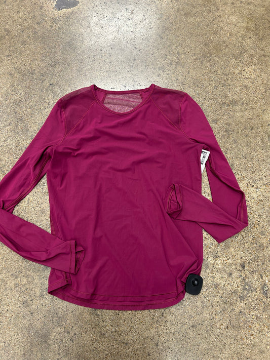 Athletic Top Ls Crewneck By Lululemon In Maroon, Size:6
