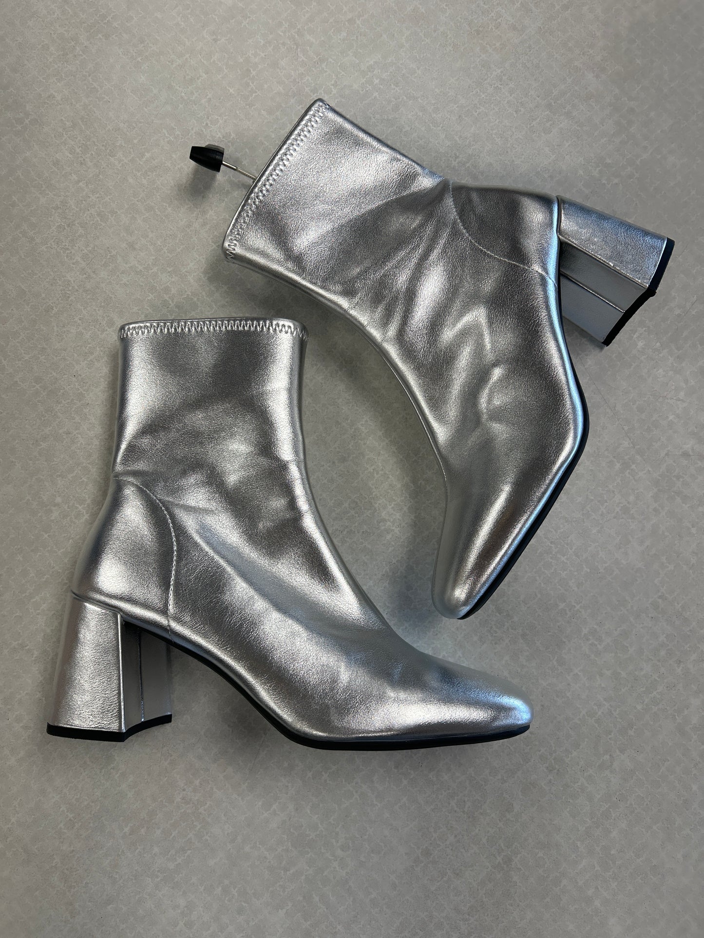 BOOTS ANKLE HEELS by A NEW DAY In SILVER, Size: 9.5