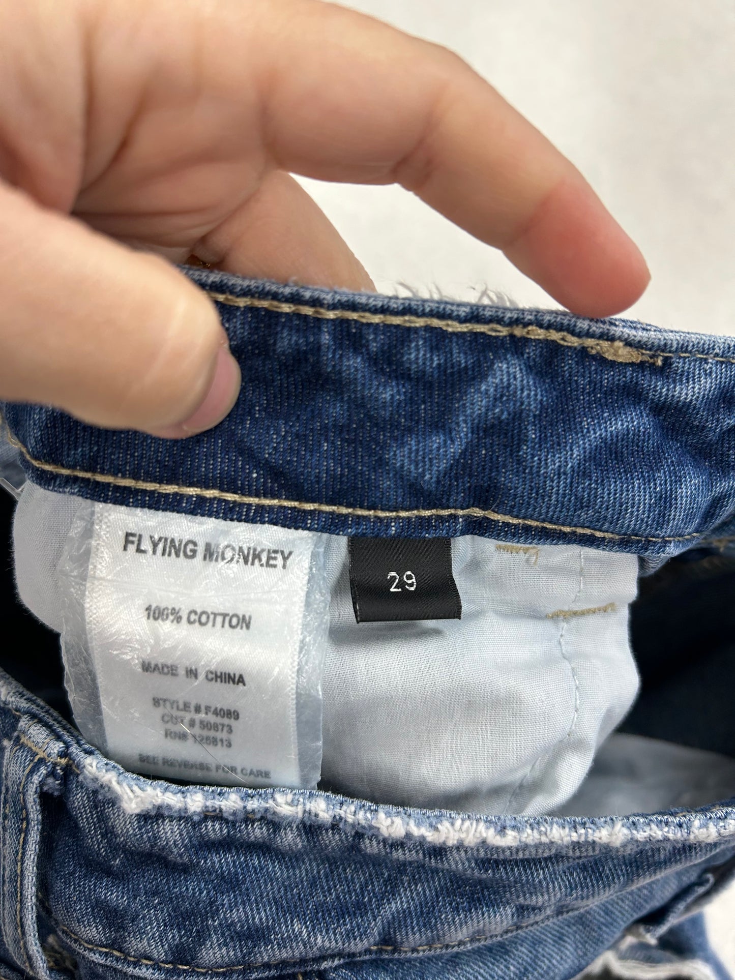 Jeans Straight By Flying Monkey In Blue Denim, Size:8