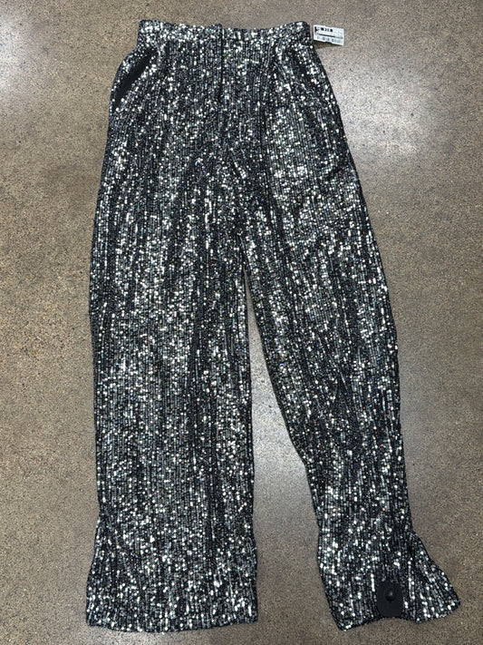 Pants Wide Leg By Topshop In Silver, Size:2