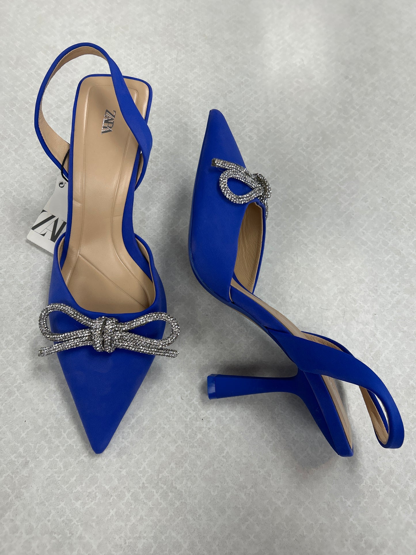 Shoes Heels Stiletto By Zara In Blue, Size:10