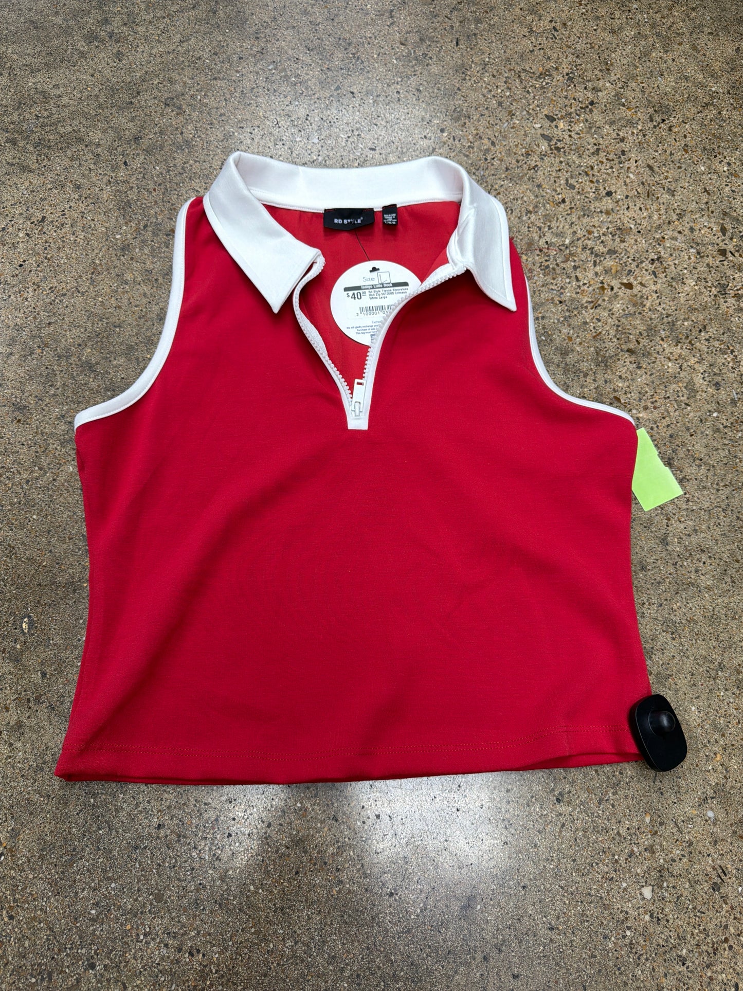 Athletic Tank Top By Rd Style In Red & White, Size:L