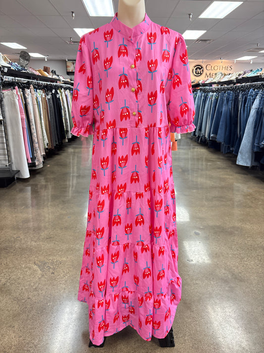 Dress Casual Maxi By Clothes Mentor In Pink & Red, Size:M