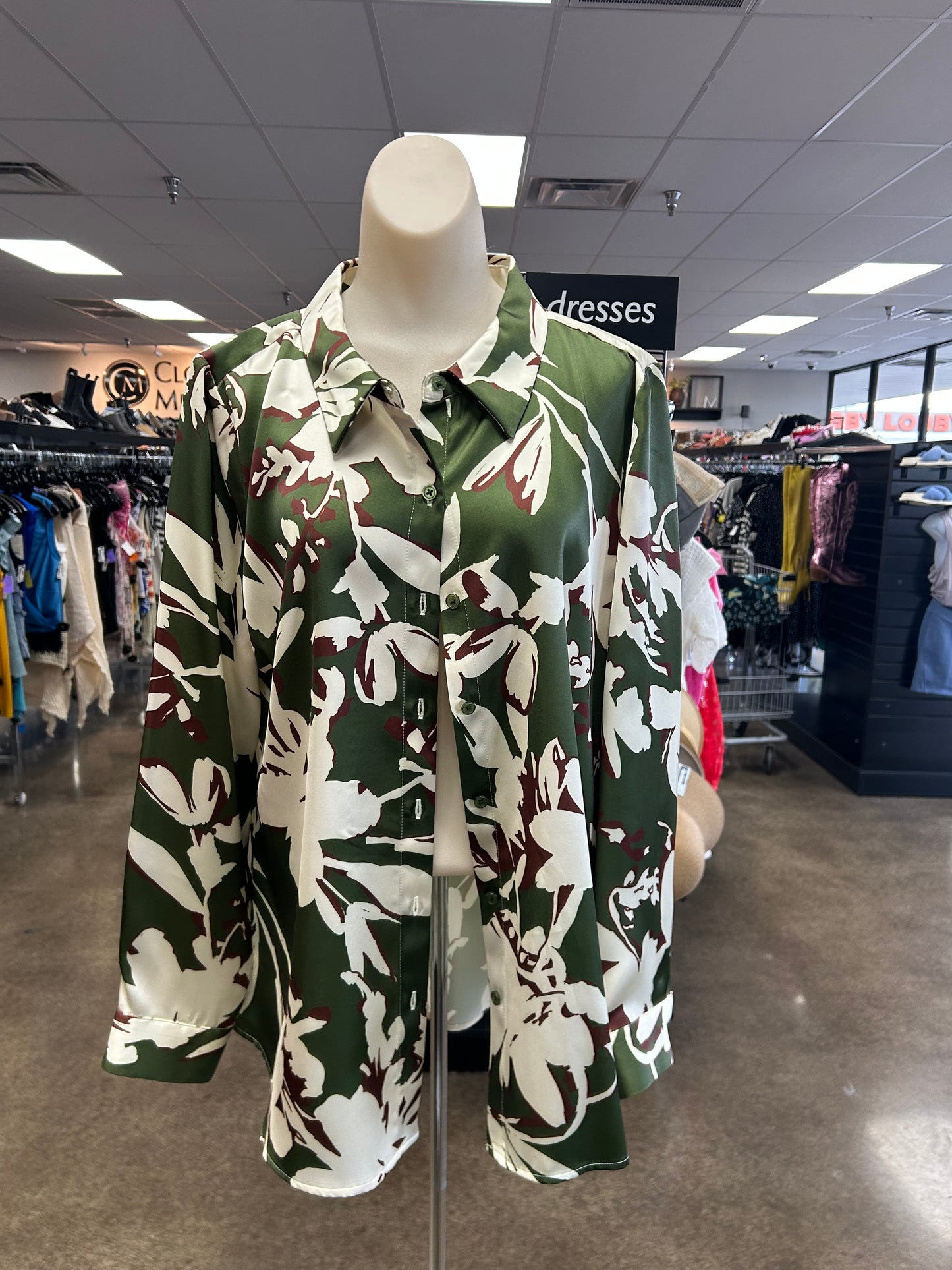 Top Ls By Preston And New York In Cream & Green, Size:12