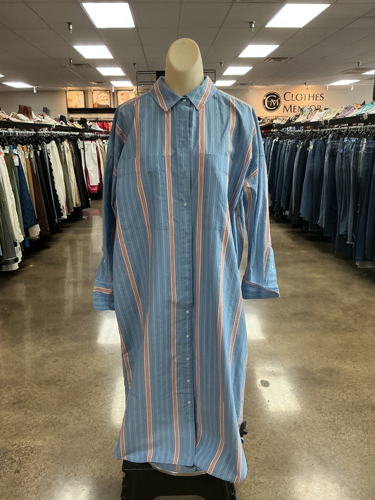 Dress Casual Maxi By Everlane In Blue & Red & White, Size:M