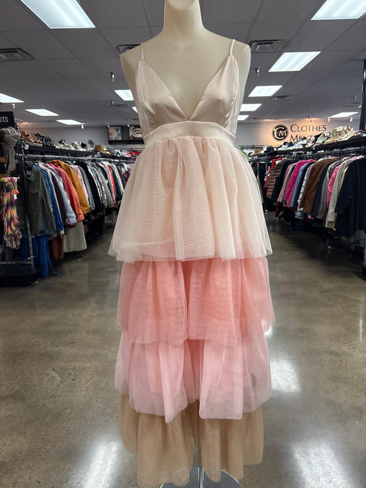 Dress Casual Maxi By Strut & Bolt In Pink & Tan, Size:M