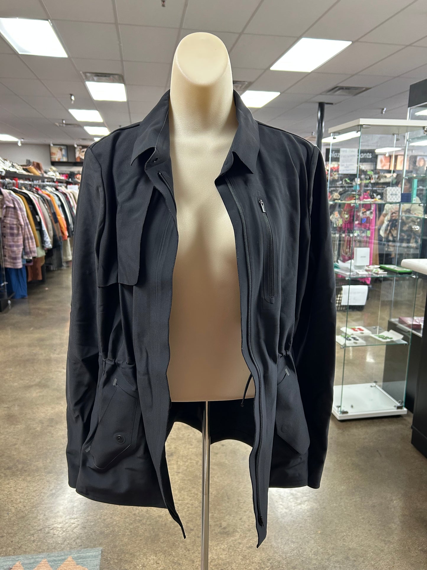 Athletic Jacket By Athleta In Black, Size:10