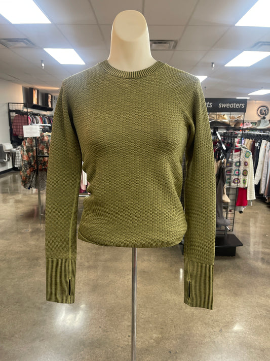 Athletic Top Ls Crewneck By Lululemon In Green, Size:4