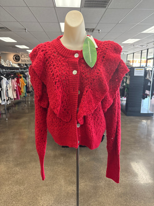 Sweater Cardigan By Farm Rio In Red, Size:S