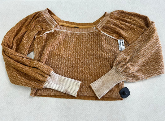 Sweater By Free People In Orange & White, Size:S