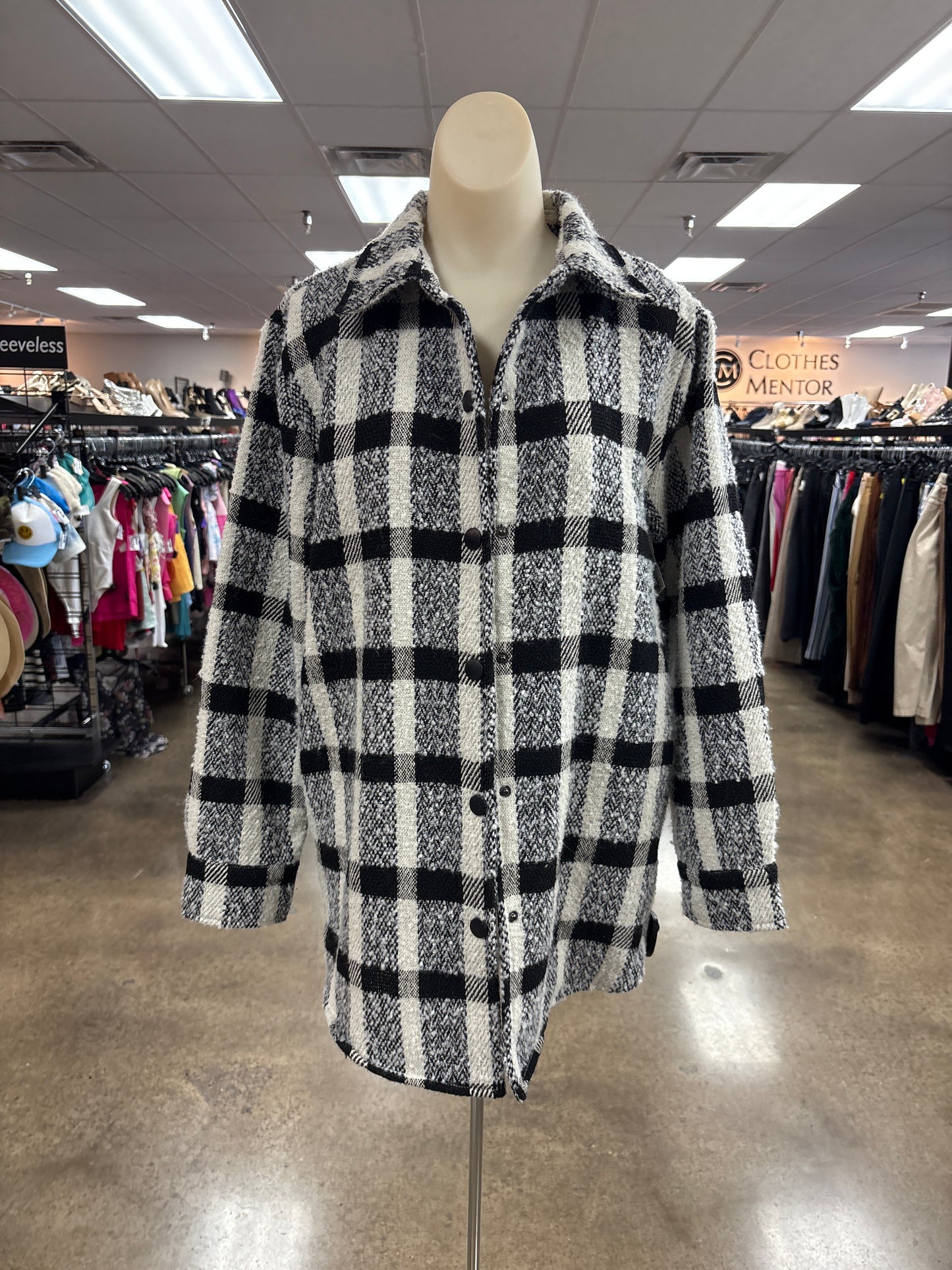 Jacket Shirt By Steve Madden In Black & White, Size:S