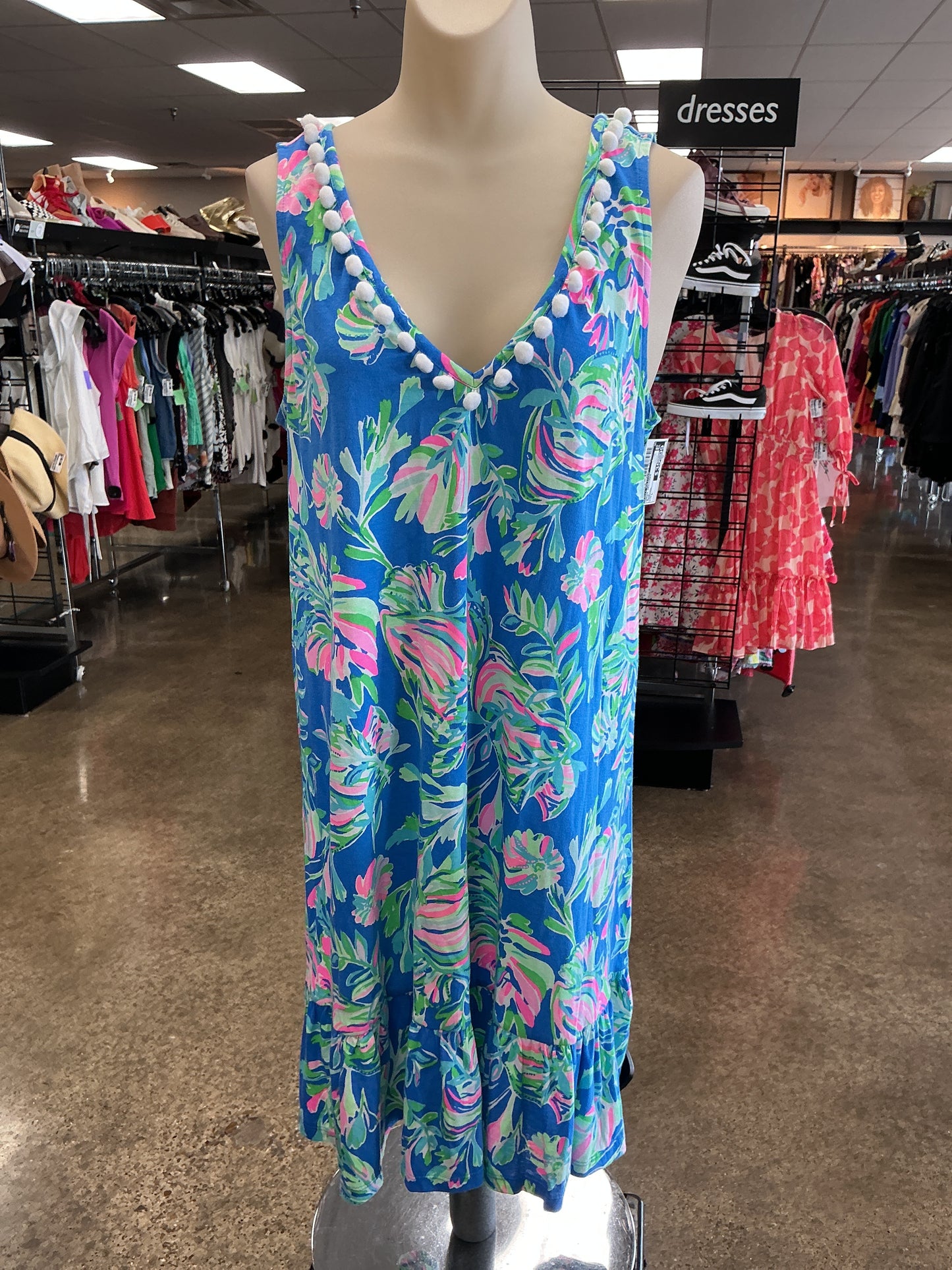 Dress Designer By Lilly Pulitzer In Blue, Size:L