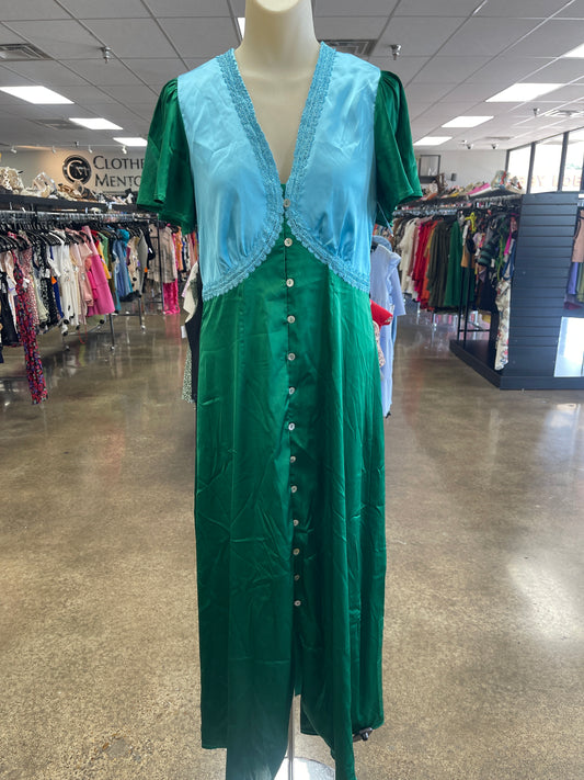 Dress Casual Maxi By Clothes Mentor In Blue & Green, Size:S