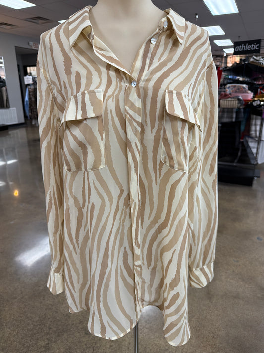 Top Ls By Soft Surroundings In Zebra Print, Size:Xl