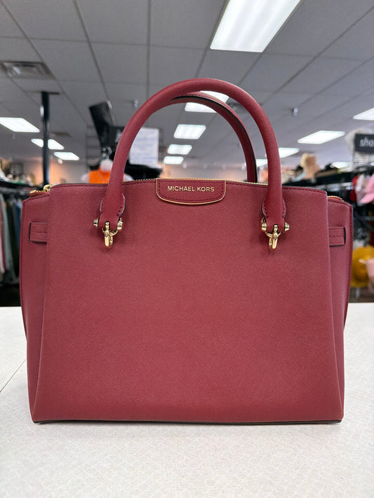 Handbag Designer By Michael Kors In Maroon, Size:Medium