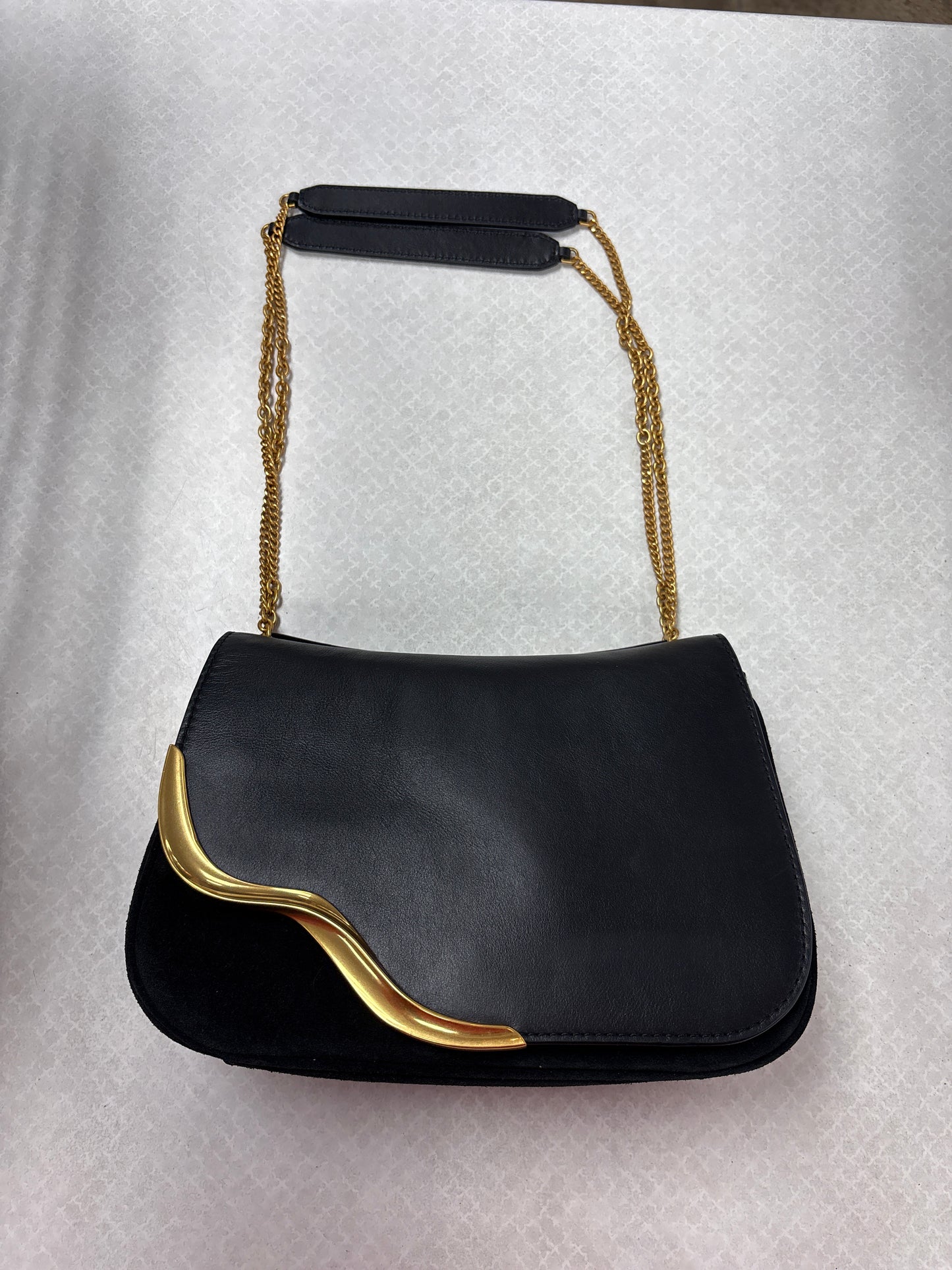 Crossbody Leather By Donna Karan In Black, Size:Medium