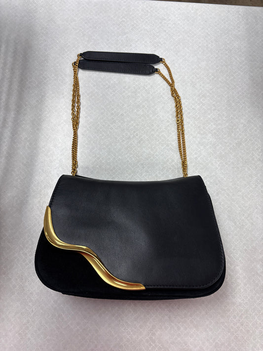 Crossbody Leather By Donna Karan In Black, Size:Medium