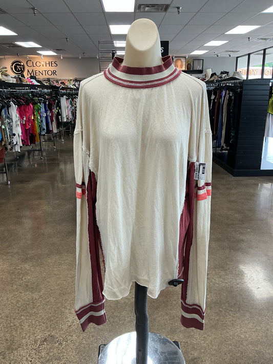 Top Ls By We The Free In Cream & Red, Size:L