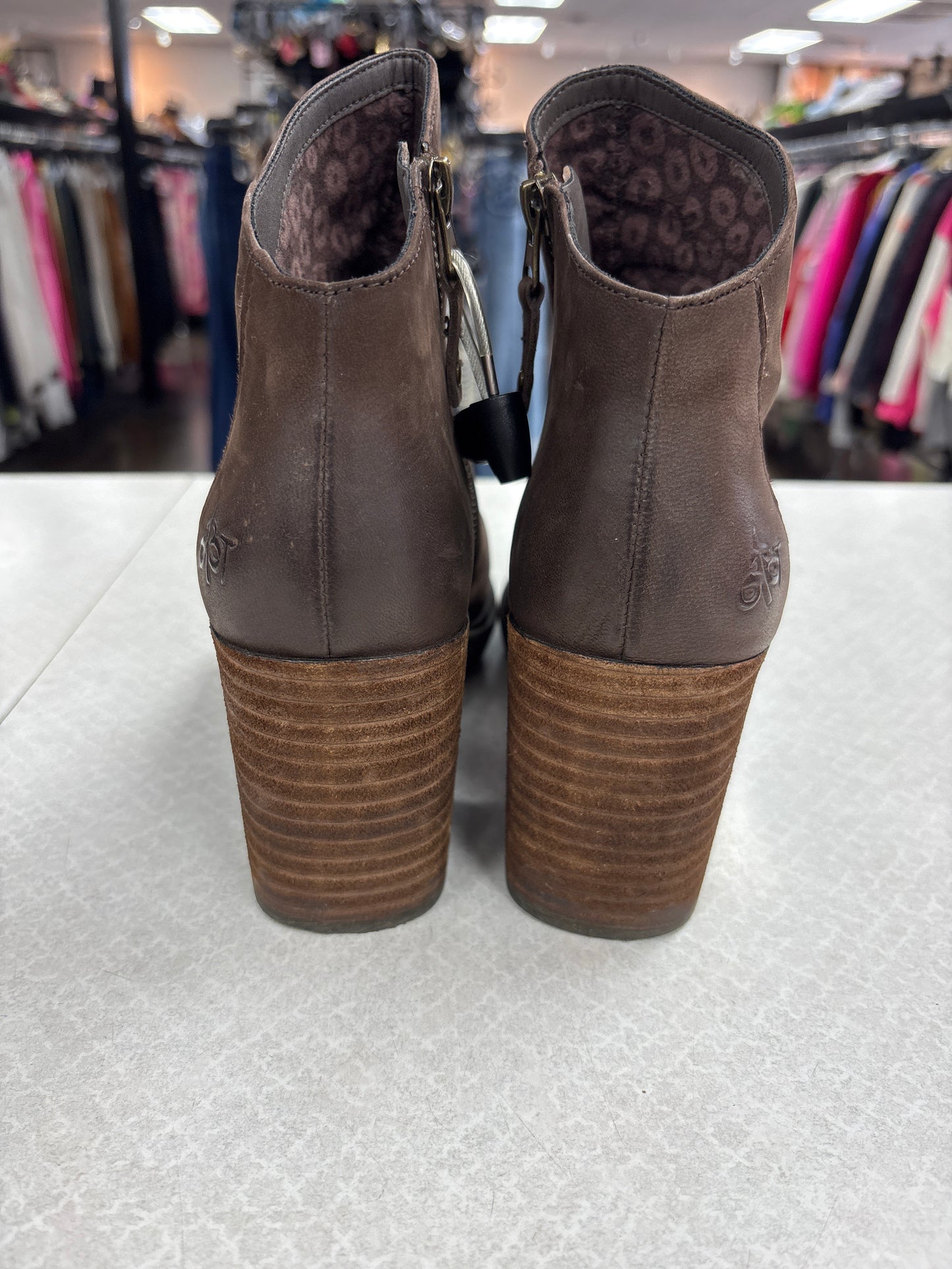 Boots Ankle Heels By Otbt In Brown, Size:7.5