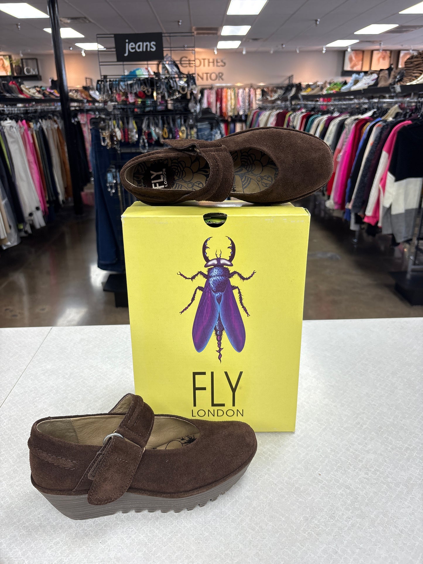 Shoes Heels Platform By Fly London In Brown, Size:7