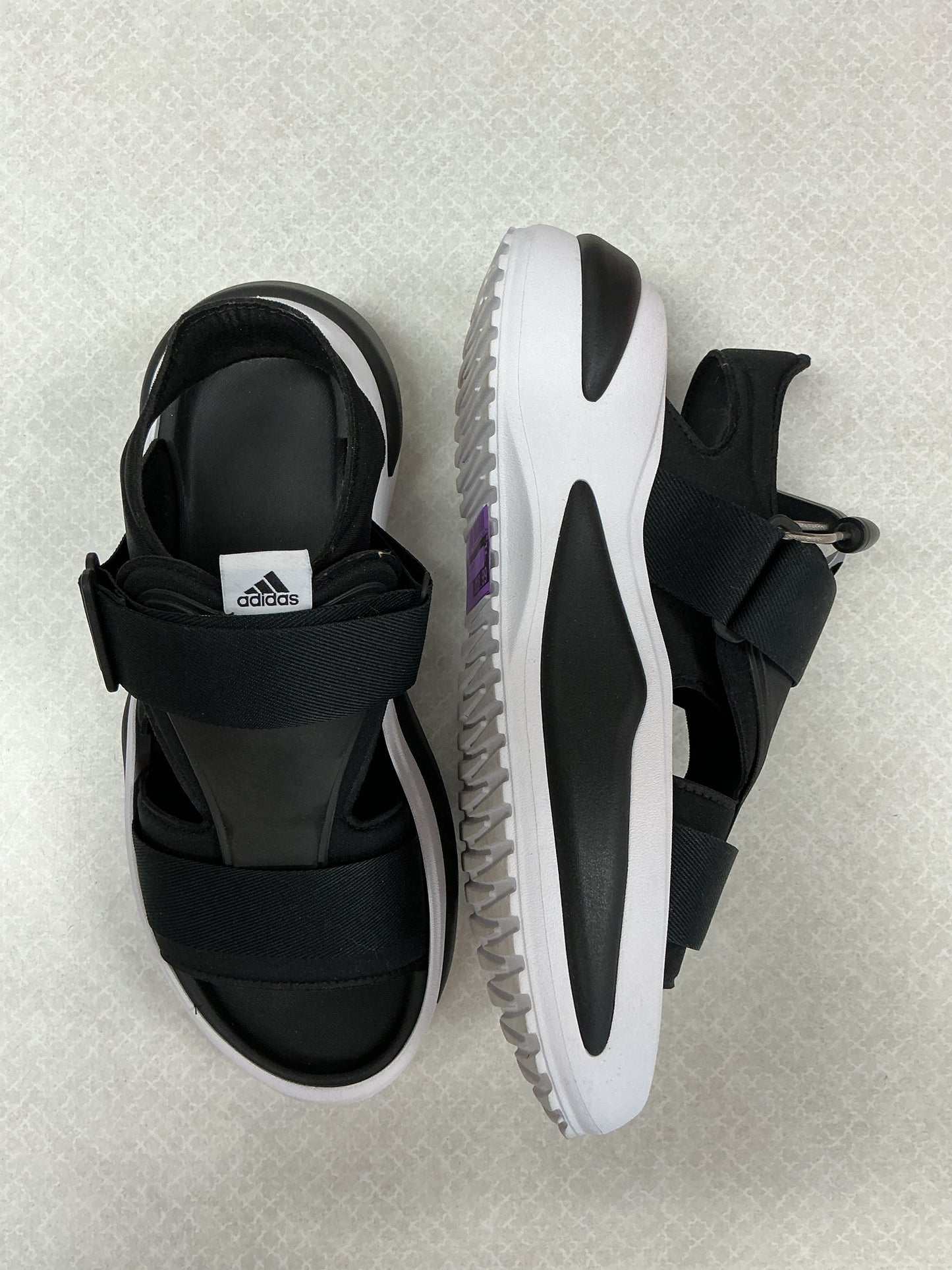 Sandals Flats By Adidas In Black, Size:11