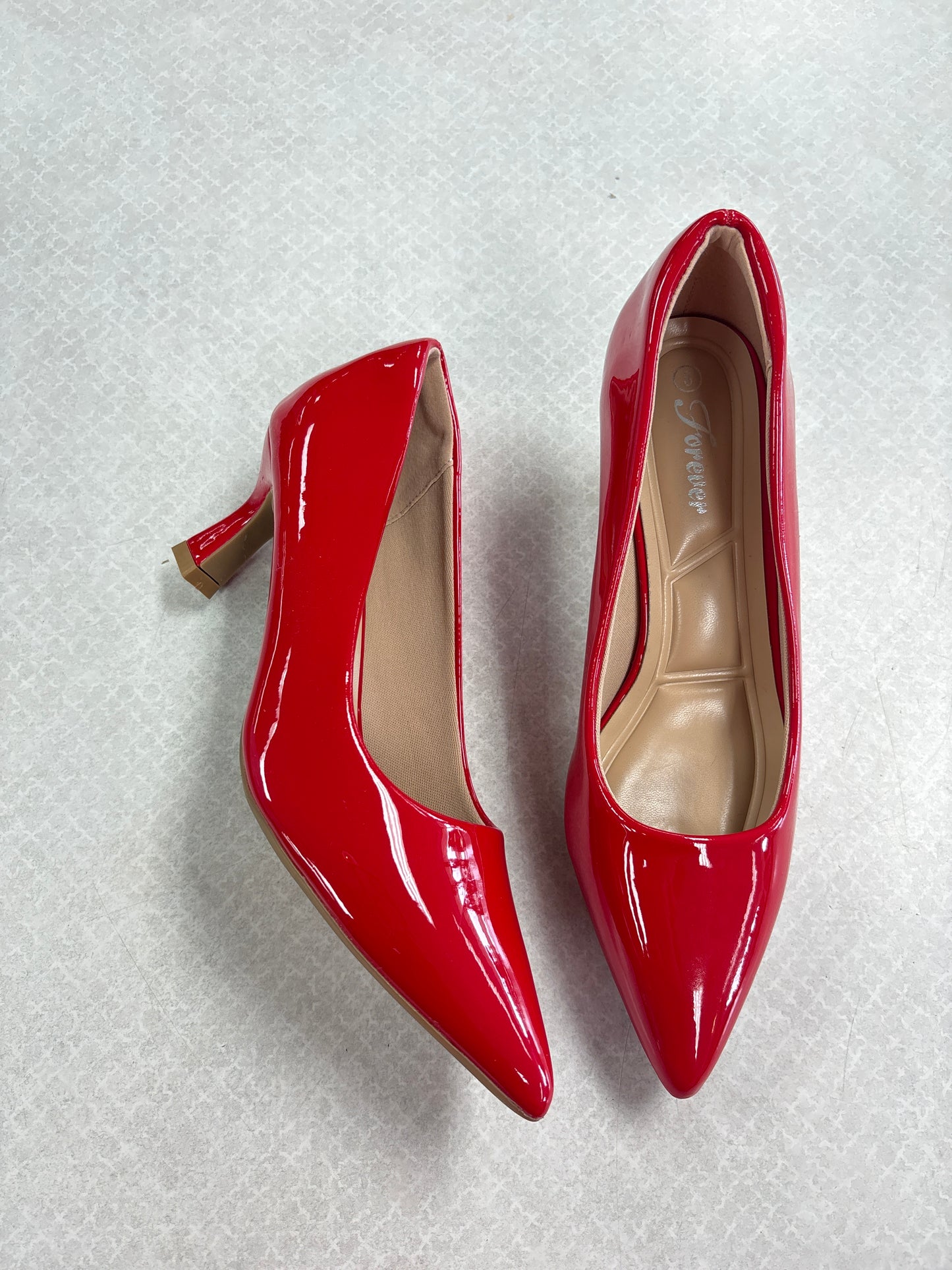 Shoes Heels Kitten By Forever In Red, Size:8