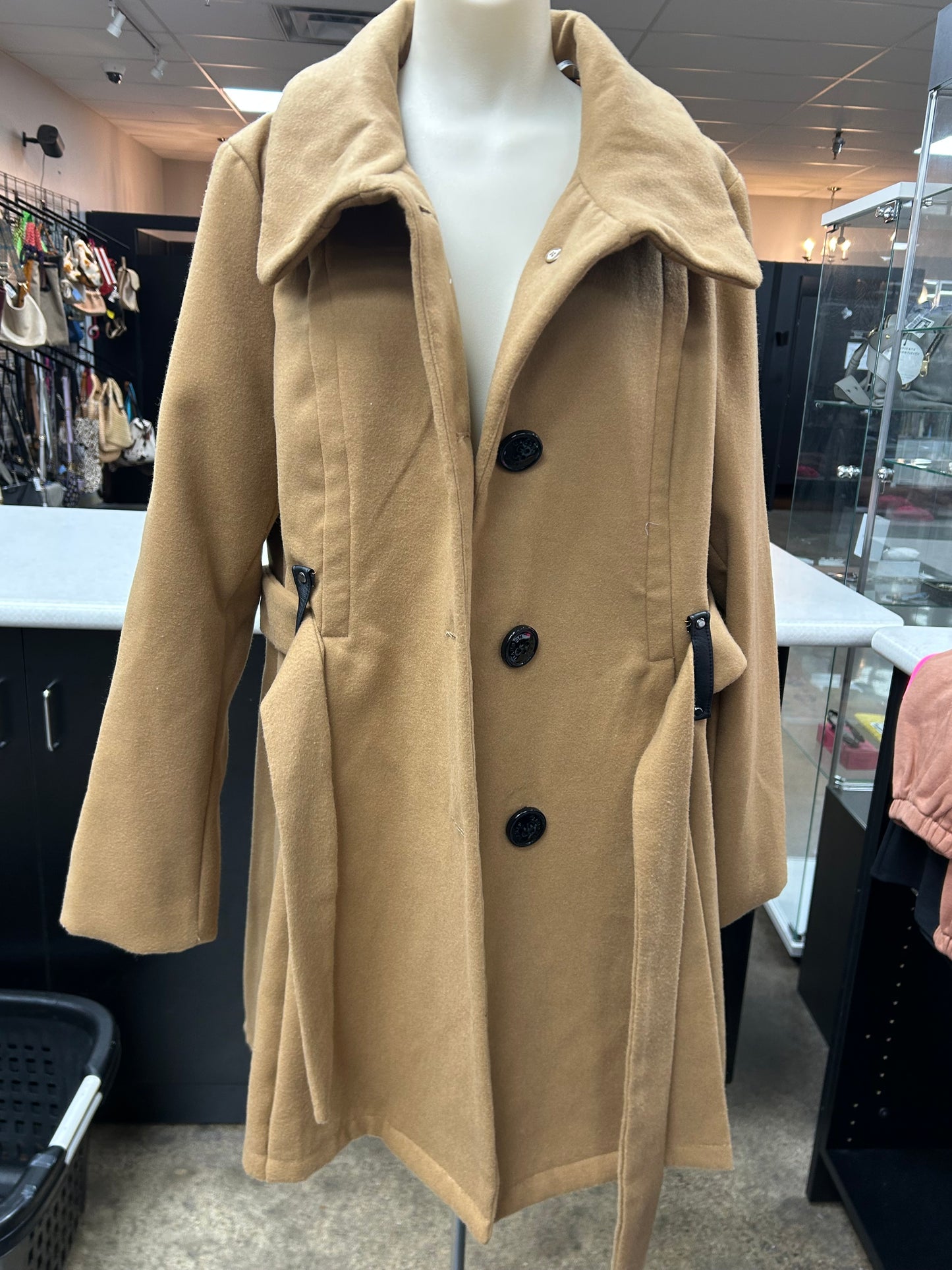 Coat Peacoat By Steve Madden In Tan, Size:Xl