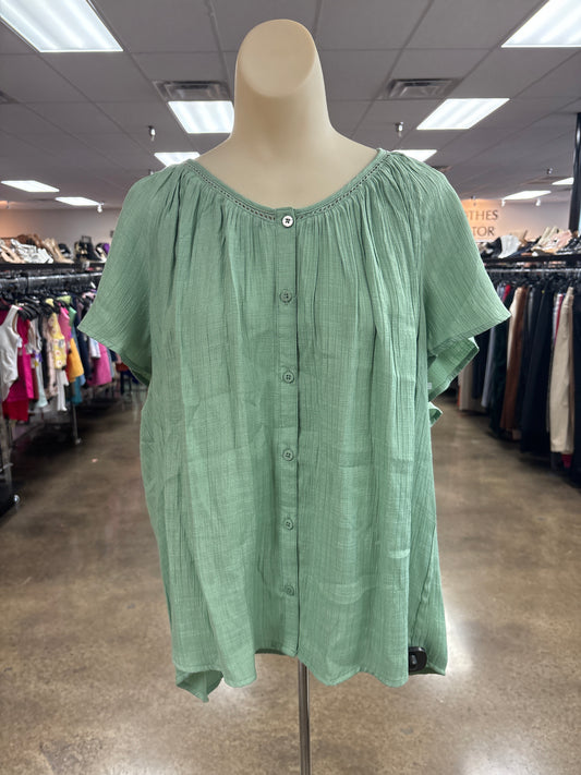 Top Ss By Wonderly In Green, Size:Xxl