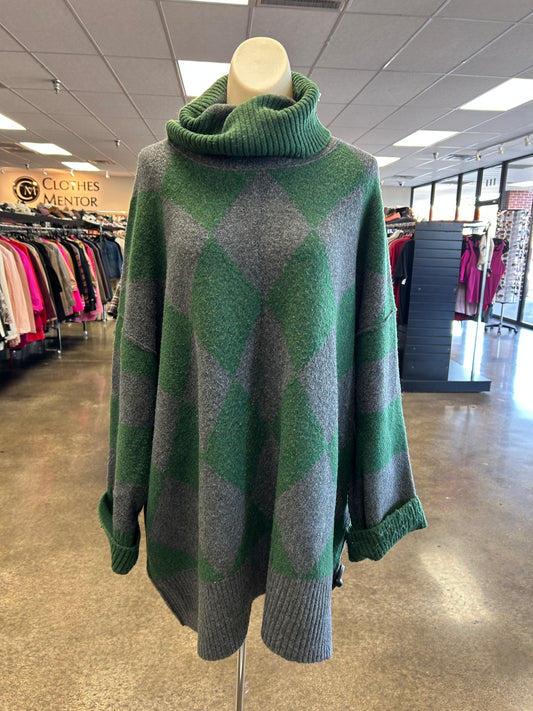 Sweater By Free People In Green & Grey, Size:M