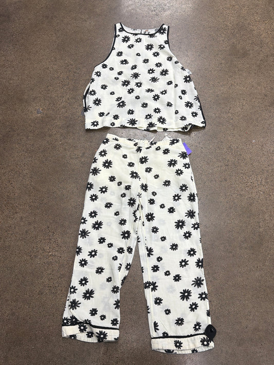 Pants Set 2Pc By Free People In Black & Cream, Size:8