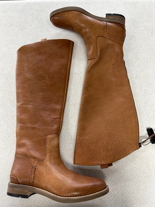 BOOTS KNEE FLATS by FRANCO SARTO In BROWN, Size: 6
