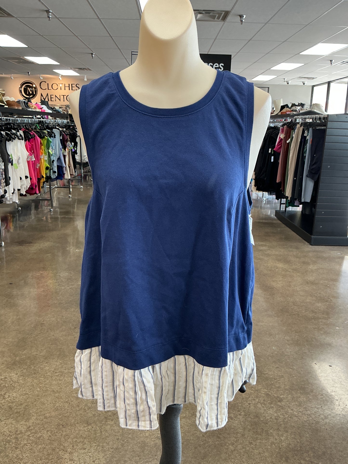 Top Sleeveless By Anthropologie In Blue, Size:L