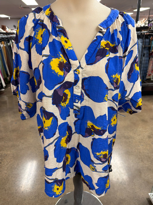 Top Ss By Umgee In Blue & Yellow, Size:S