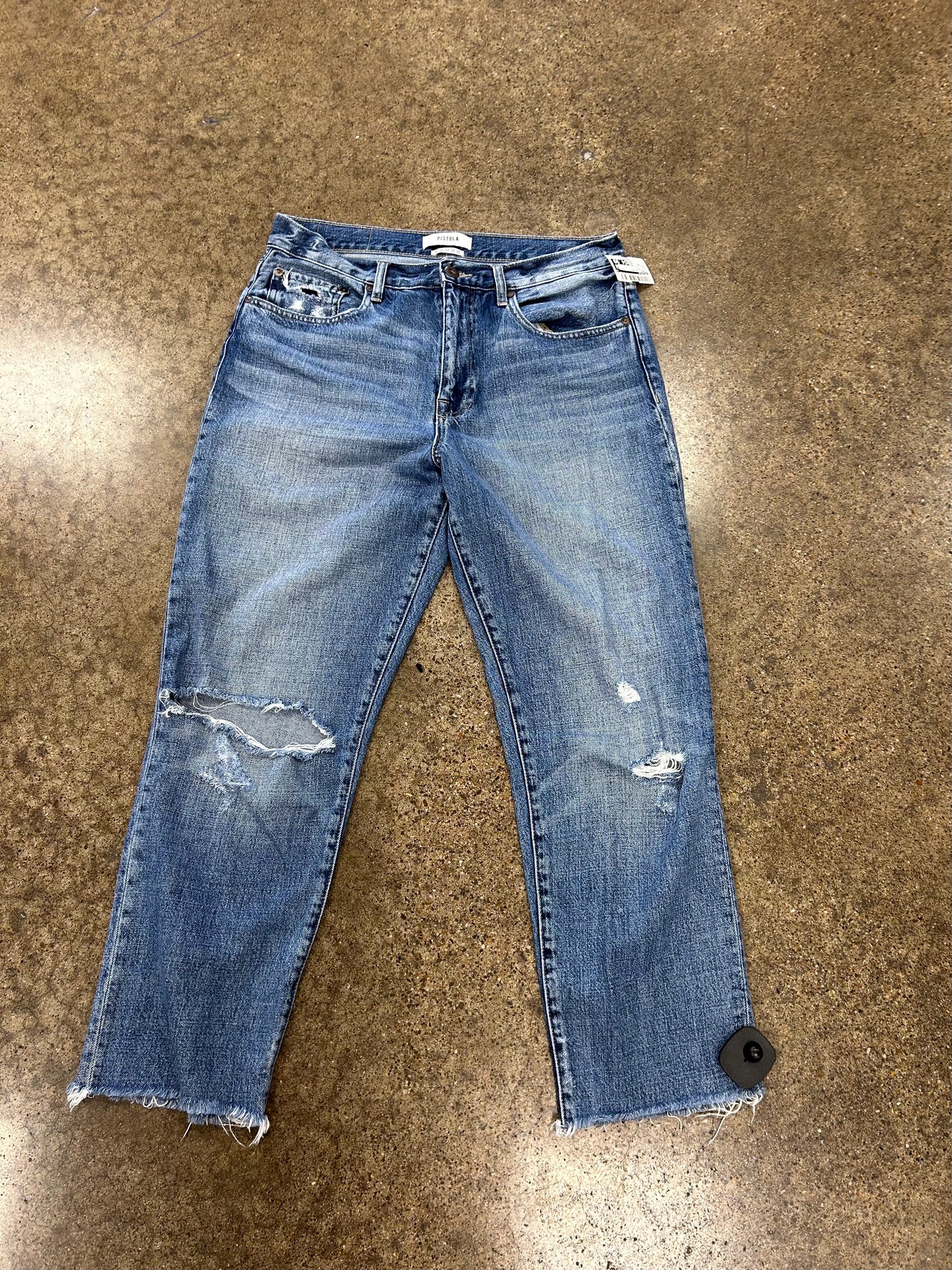 Jeans Straight By Pistola In Blue Denim, Size:10