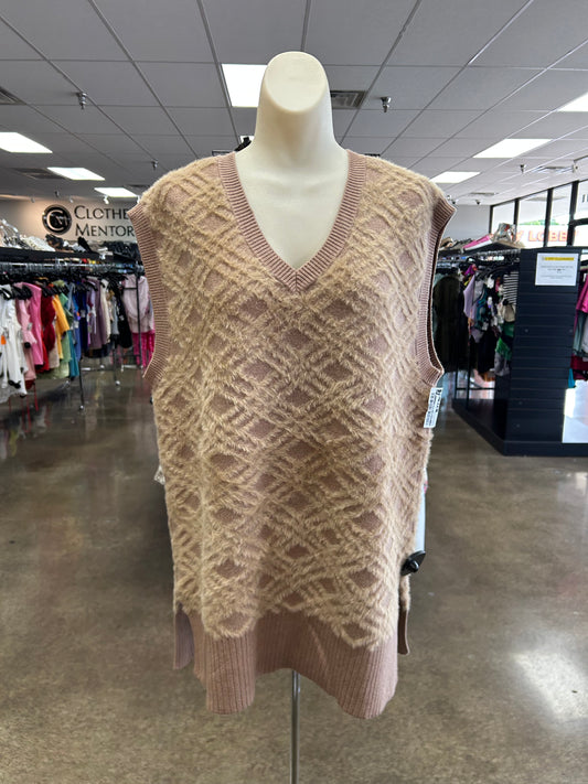 Vest Sweater By Clothes Mentor In Tan, Size:L