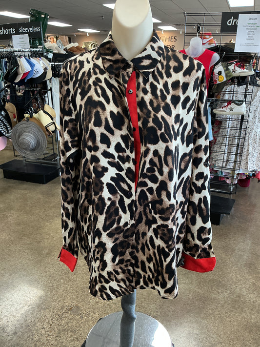 Top Ls By Clothes Mentor In Animal Print, Size:M
