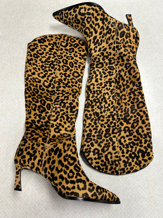 Boots Knee Heels By Steve Madden In Animal Print, Size:9