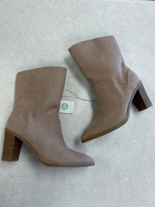 BOOTS ANKLE HEELS by UNIVERSAL THREAD In TAUPE, Size: 8.5