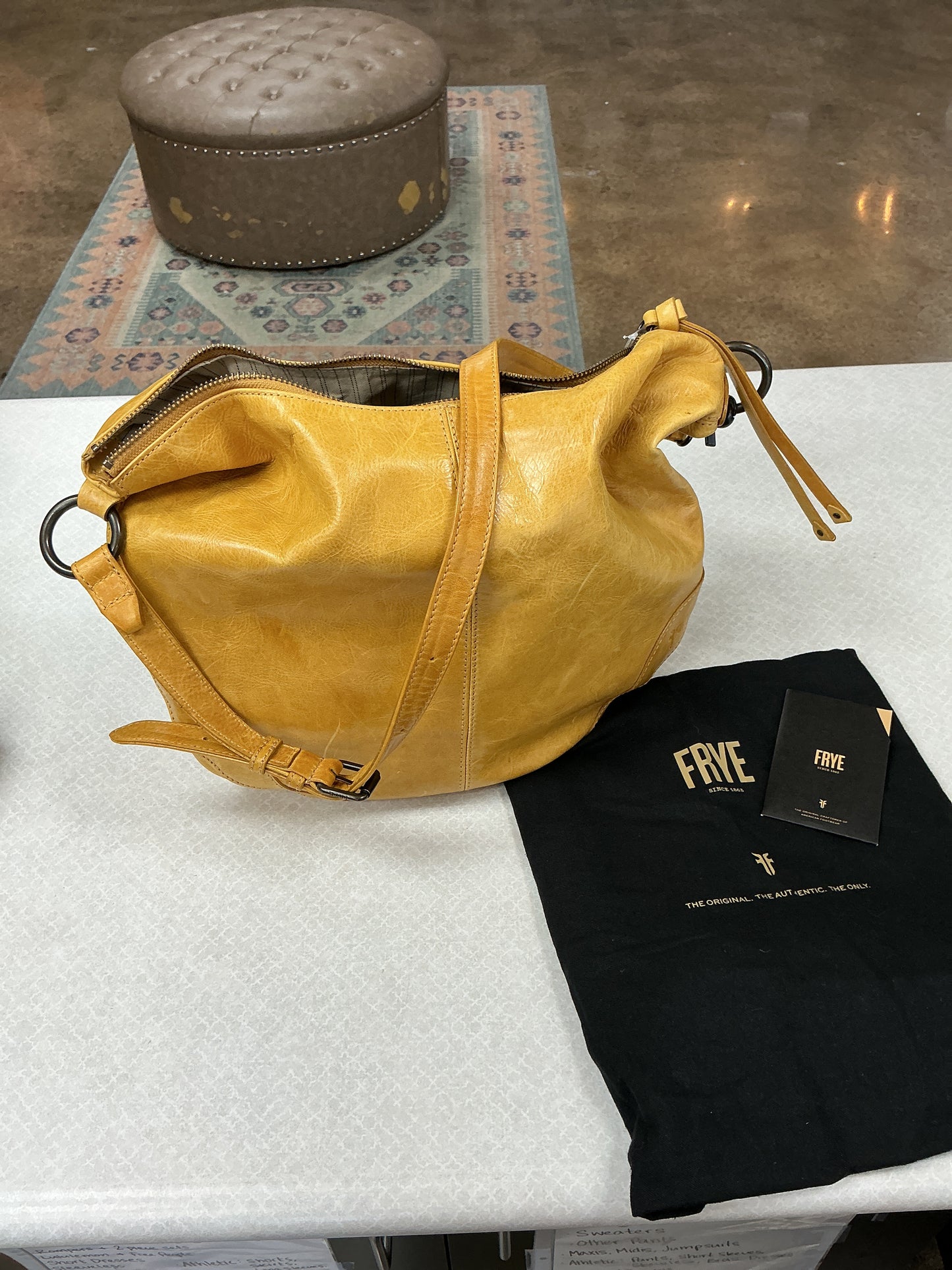 Handbag Designer By Frye In Yellow, Size:Medium