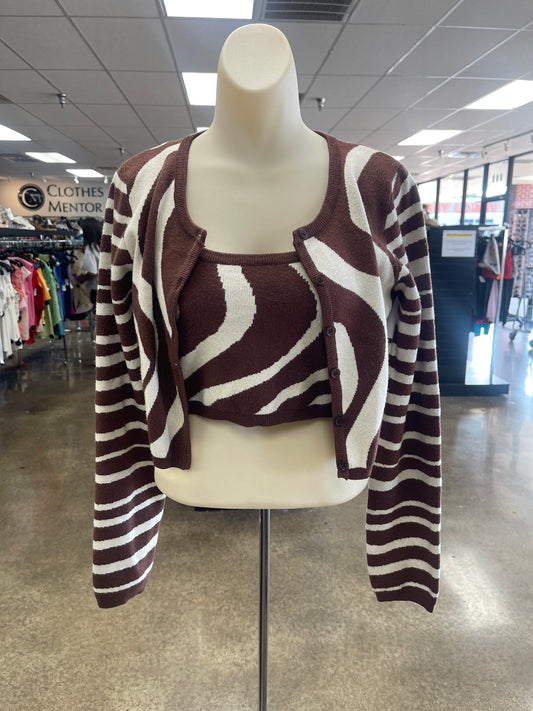 Sweater 2Pc By Le Lis In Brown & Cream, Size:M