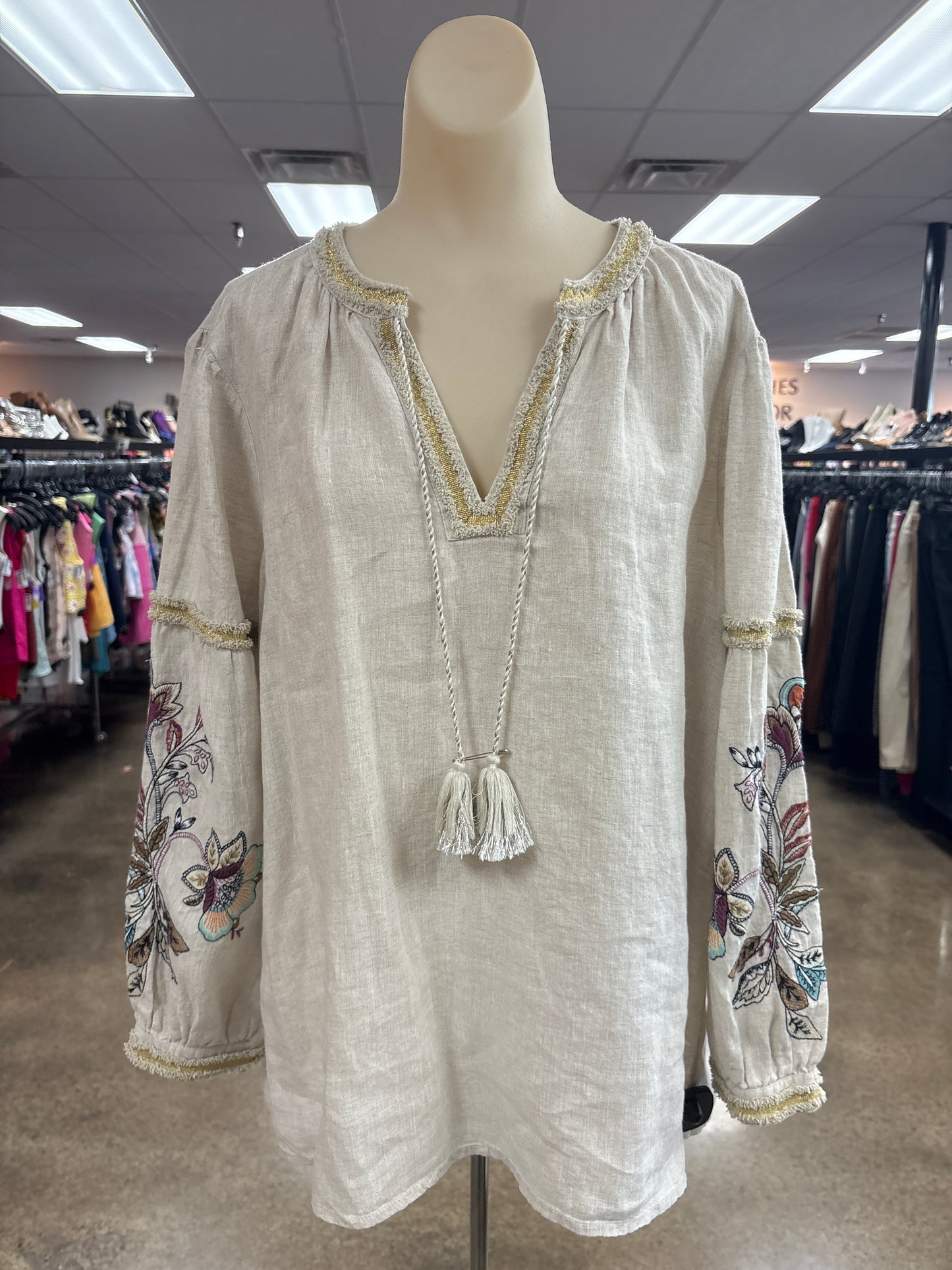 Top Ls By Chicos In Tan, Size:Xl
