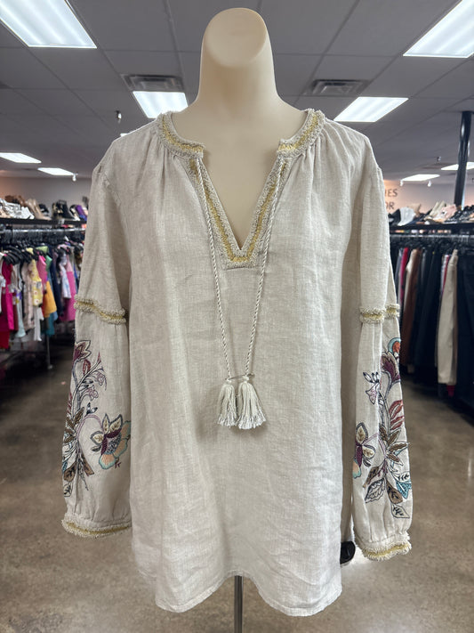 Top Ls By Chicos In Tan, Size:Xl