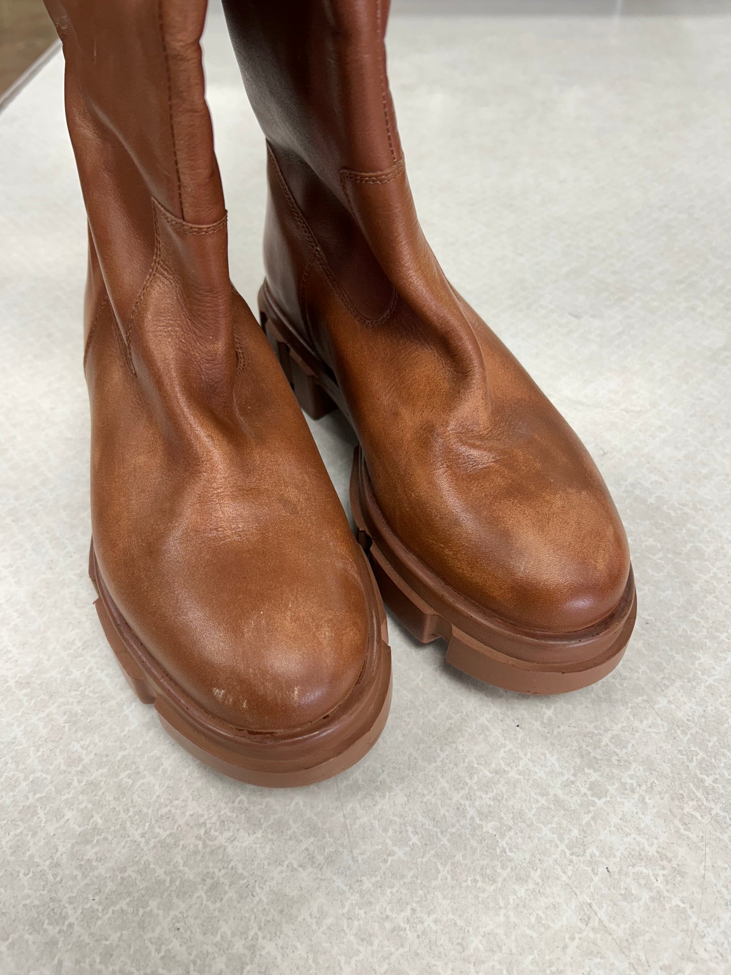 BOOTS KNEE FLATS by FREE PEOPLE In TAN, Size: 8.5
