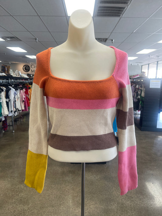 Sweater By Le Lis In Cream & Pink, Size:L