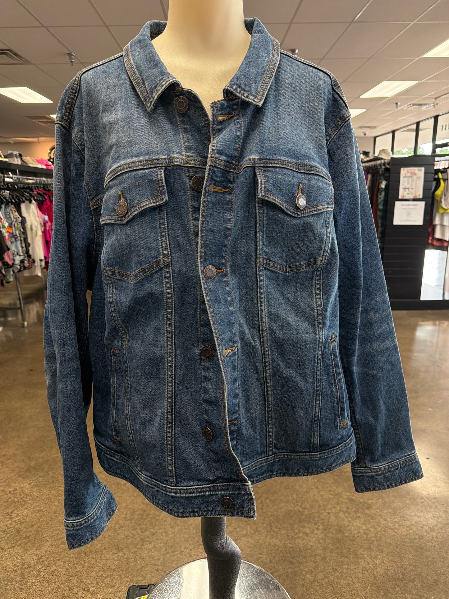 Jacket Denim By Talbots In Blue Denim, Size:3X