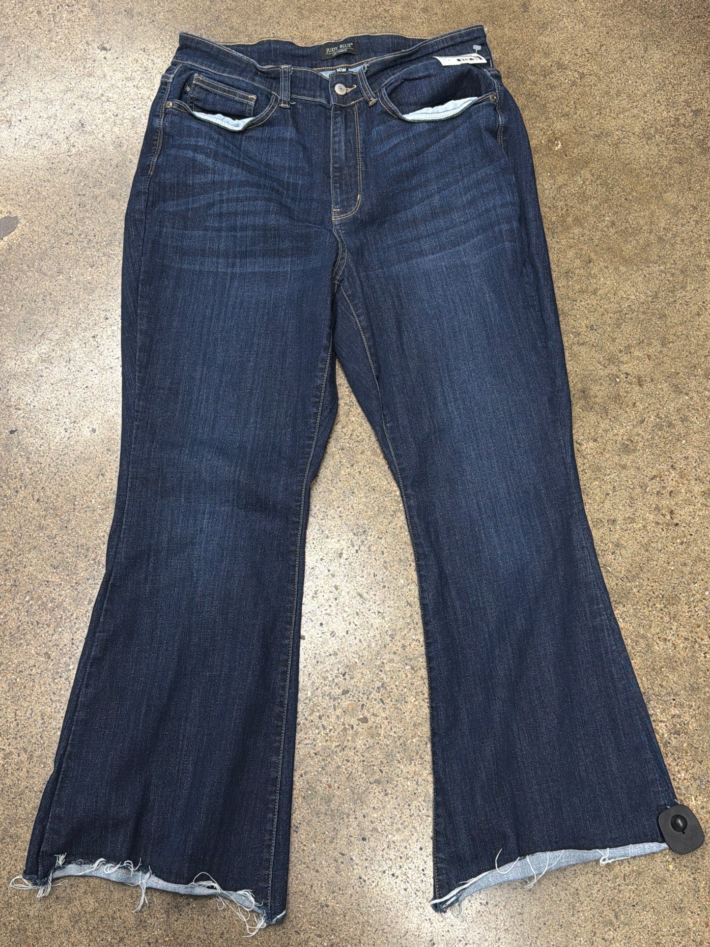 Jeans Flared By Judy Blue In Blue Denim, Size:16